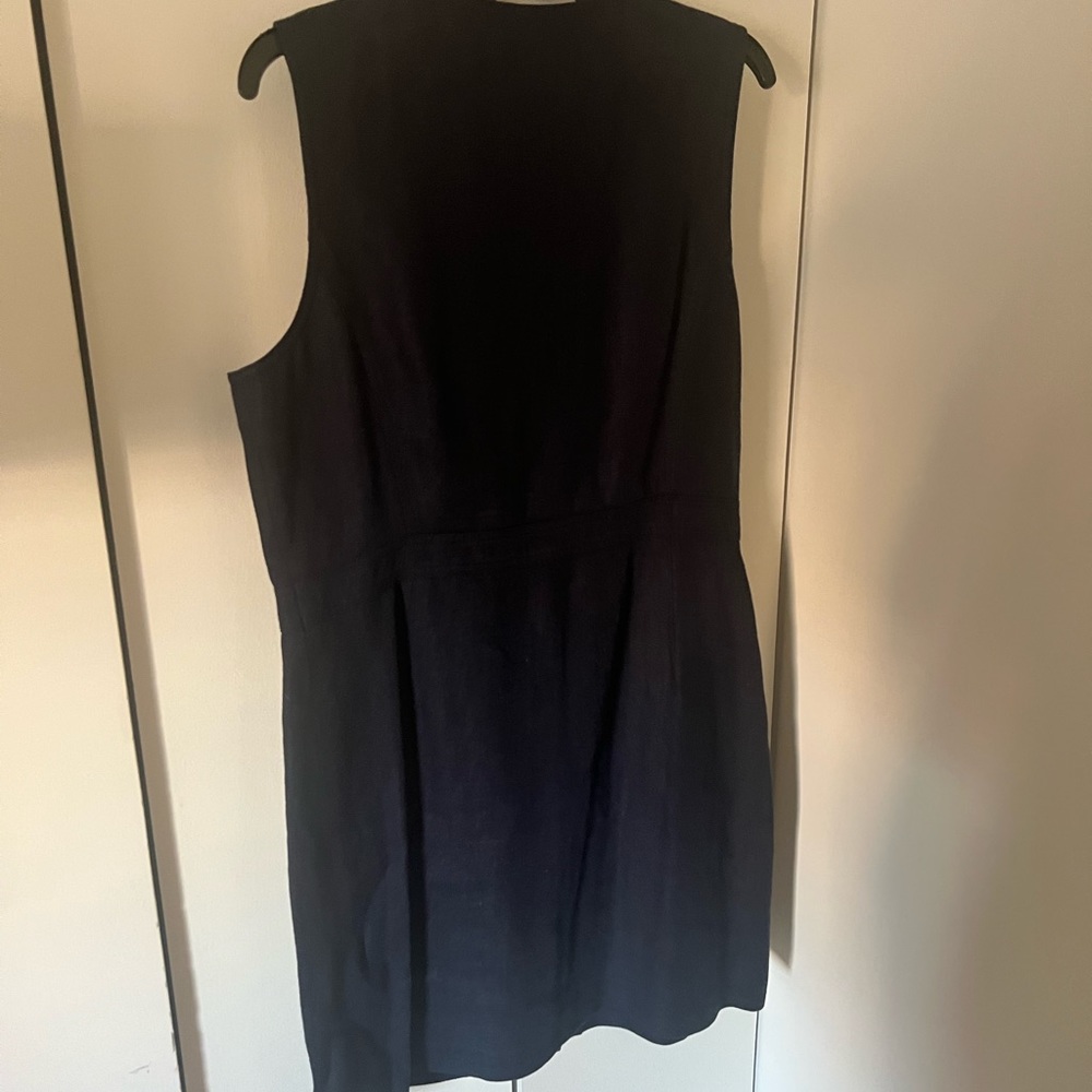 Tory Burch Navy Linen Front Button Shift Dress Size:12 - Picture 7 of 7